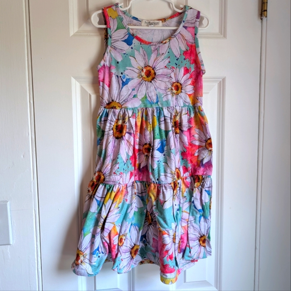 Perfashion Girls Watercolor Flower Dress Size 4 - 5